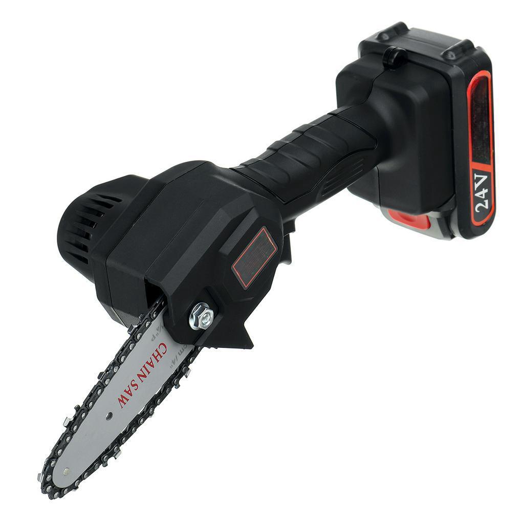 24V 1680W Mini Portable One-Hand Saw Wood Cutters Bracket Brushless Motor with 1 Batterys Electric Saw Chainsaw