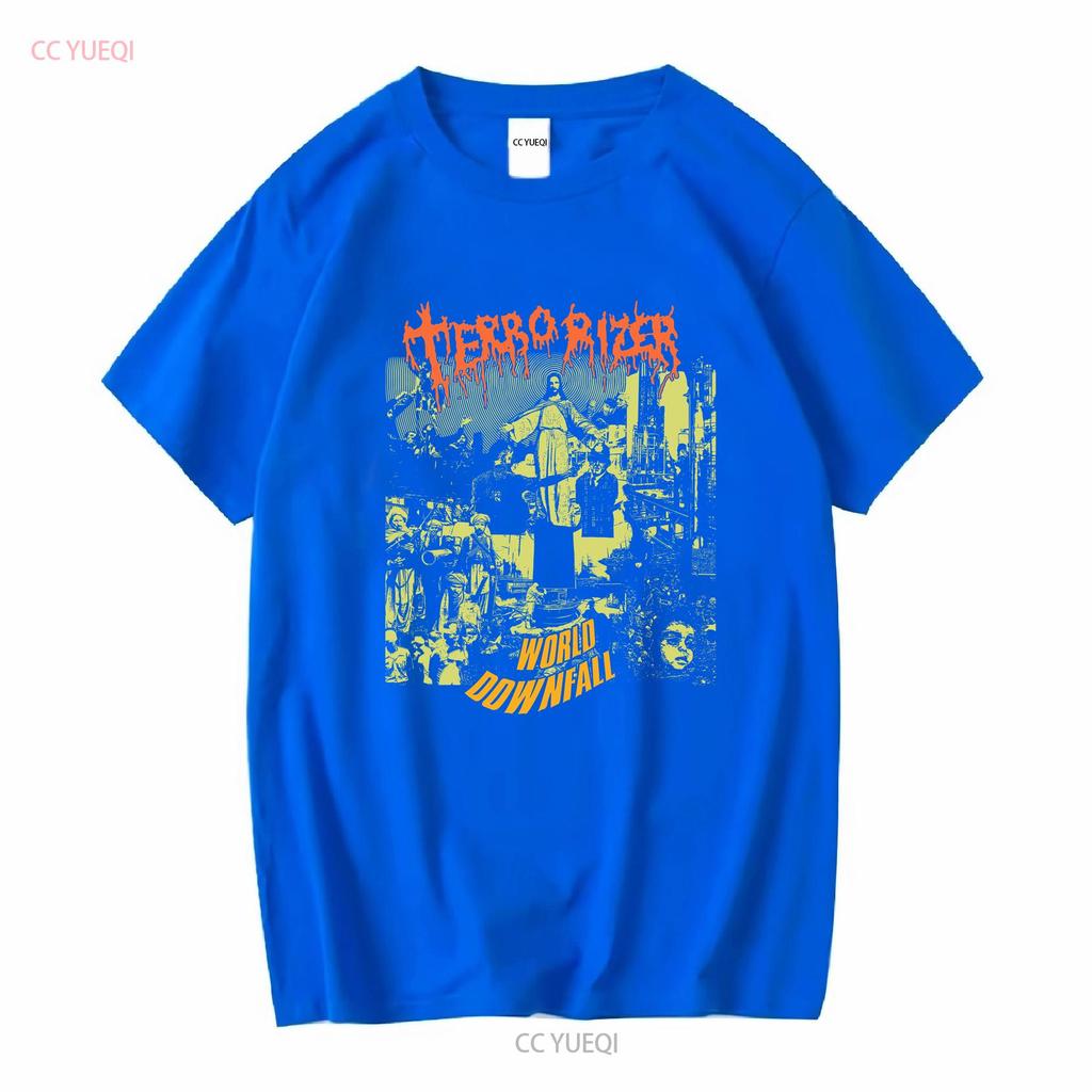 Terrorizer world downfall T-Shirt Death Metal Grindcore Carcass Napalm Lang- oder Kurzarm Vintage Gewaschene Streetwear