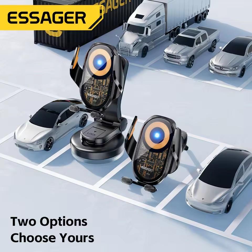 Essager Magnetic Car Phone Holder 15W Wireless Charging Touch Control Car Air Vent Stand for iPhone 16 15 Xiaomi Samsung Huawei