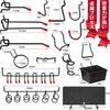 156-Piece Pegboard Hooks, Perforated Board Hooks, Ring Hooks for 1-6mm Thick Boards, 25mm Hole Pitch, with Plastic Boxes, Hanging Rack, Fixing Hardwar