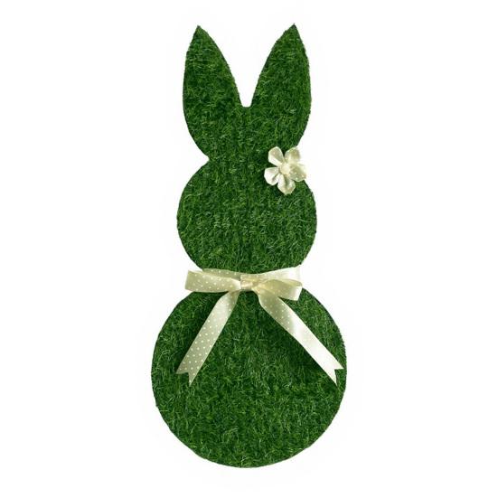 Easter Bunny Door Sign Wooden Welcome Bunny Sign with Bow Farmhouse Hanging Rabbit Wreath for Front Door Porch Wall Home Indoor Outdoor Decor