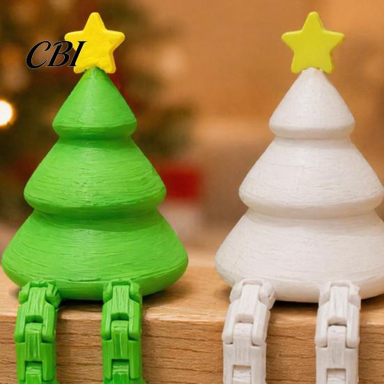 Festive Tree Decoration Christmas Figurine with Articulated Legs, 3D Printed Xmas Smooth Edge Ornament Statue, Mini Desk for Home Office Shelf