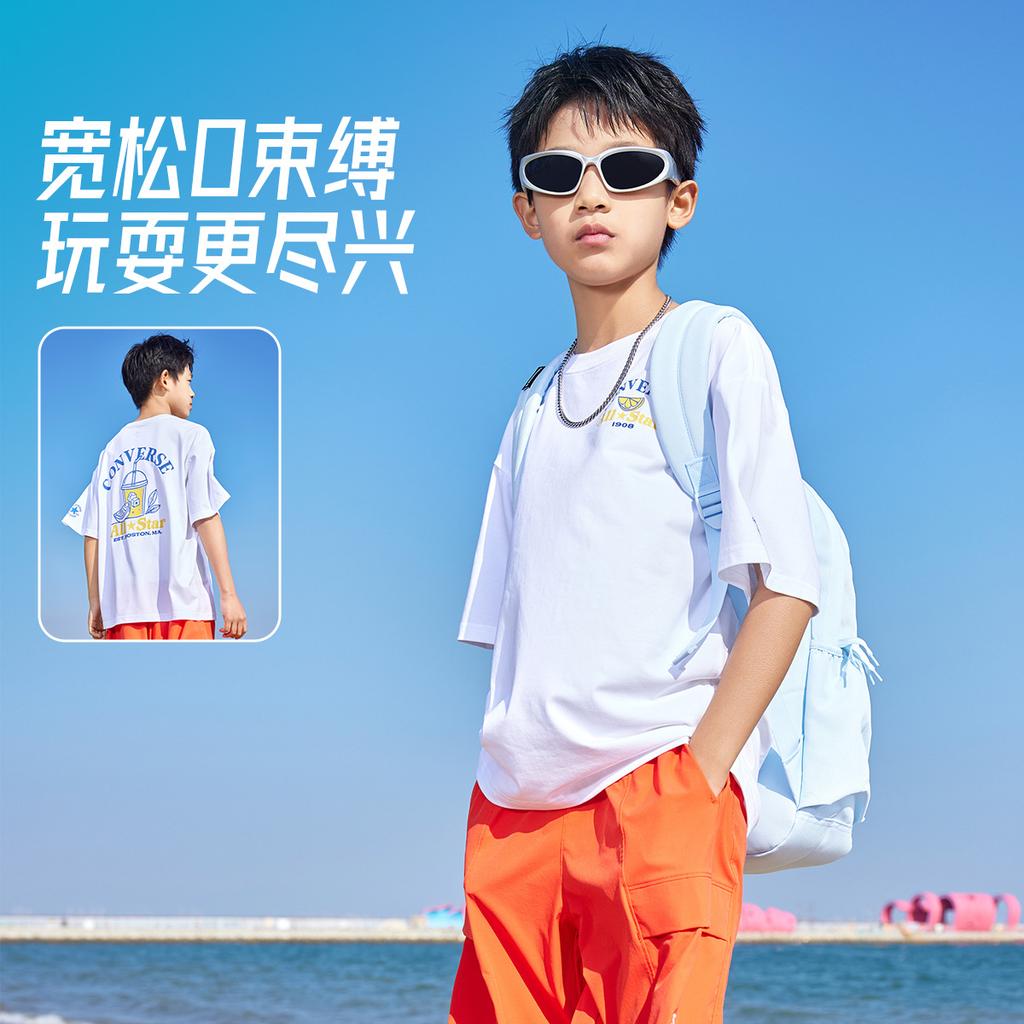 Converse Grade School T Shirts Crew Neck Moderate CV2622736