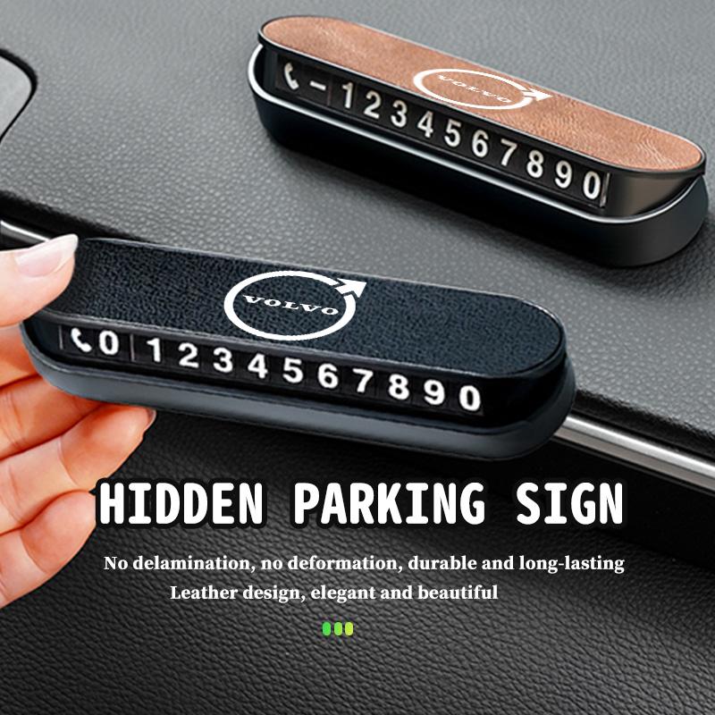 For Volvo Metal Car Roller Adjustable Parking Sign Temporary Parking Card XC90 XC60 C30 S60 C70 XC40 V40 XC70 V70 V60 S80 S90 CT9