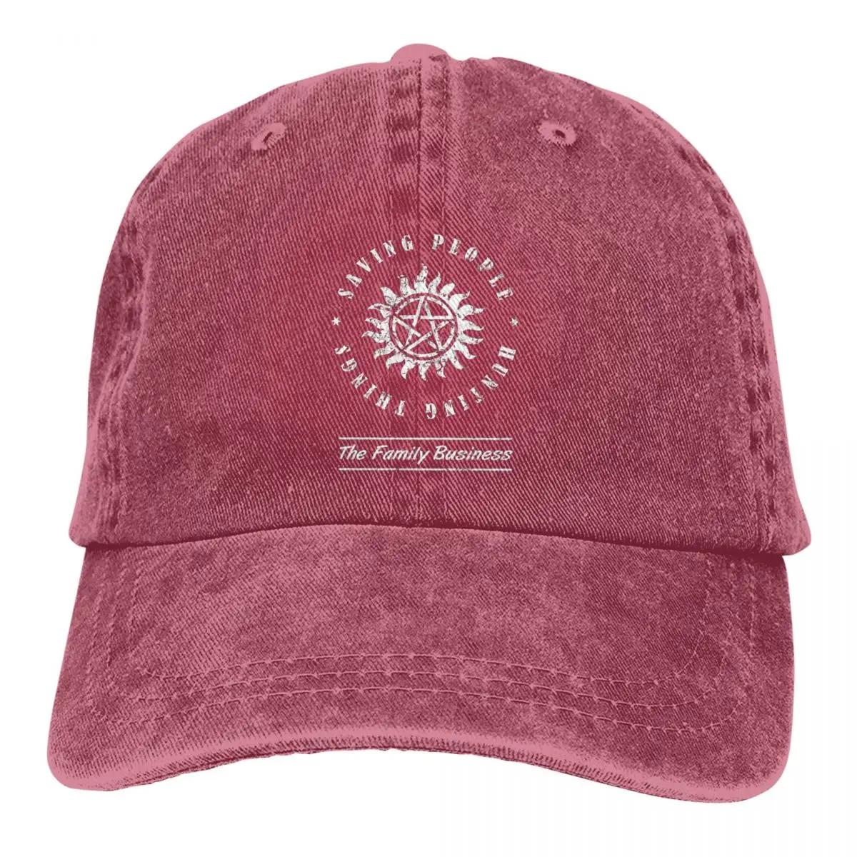 

Retro Supernatural Family Business Baseball Cap Unisex Distressed Denim Headwear Outdoor Running Golf Caps Hat Adjustable