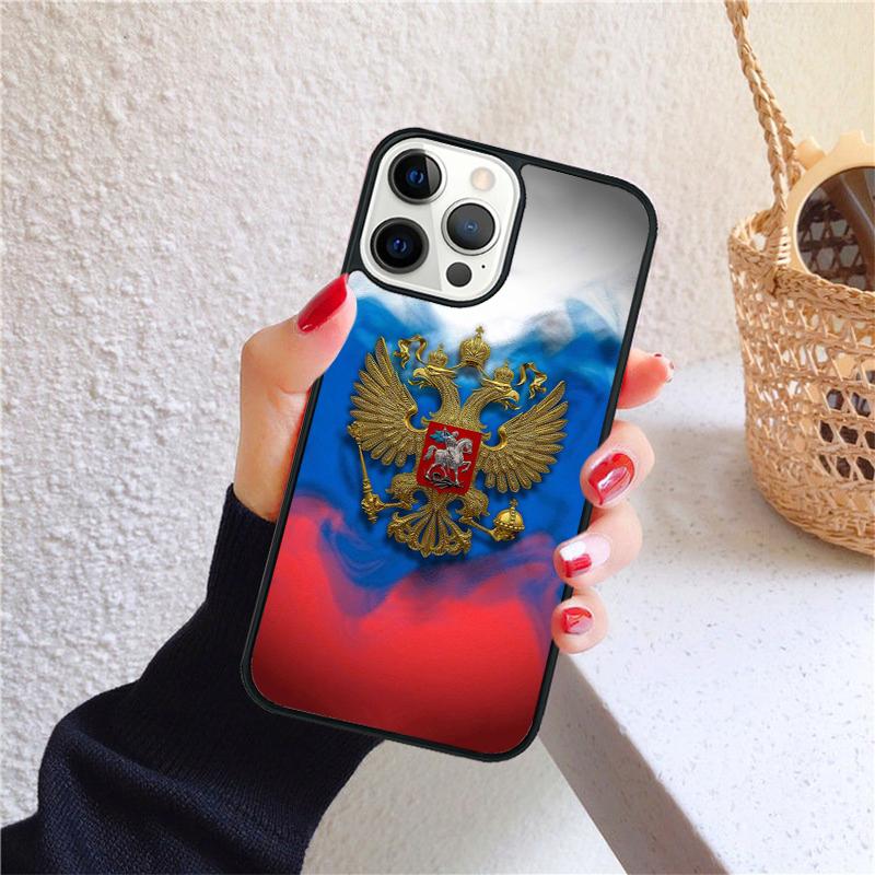 Russia Coat of Arms Phone Case for iPhone 17 Air 16 15 14 12 13 PLUS 11 PRO MAX Back Cover Fundas Shell