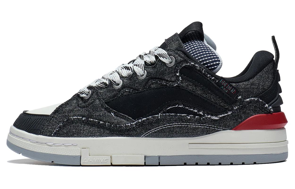 Li Ning Wave Удобные Нескользящие Амортизирующие Низкие Скейтборд-Кроссовки Мужские Черные AECS073-9 44