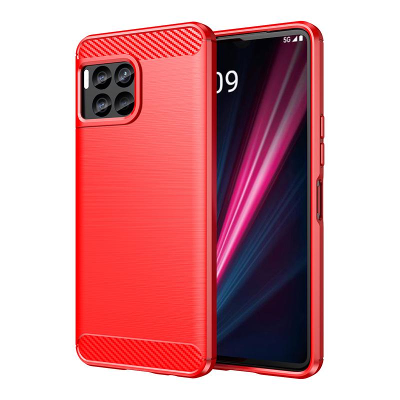 Carbon Fiber Texture TPU Case for T-Mobile Revvl 7 Pro 6x 5G Revvl 6 T Phone Pro 5G Shockproof Protective Business Full Protection Cover