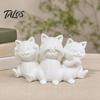 Aesthetic Cat Art Three Wise Cats Figurines, 3D Printed Minimalist Statue for Desk Decorative Sculptures Decor, Ancient Wisdom Ornament Home