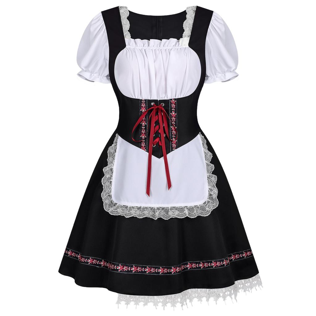Women's Casual Short Sleeve Tie Waist Dress for Costume Party Events