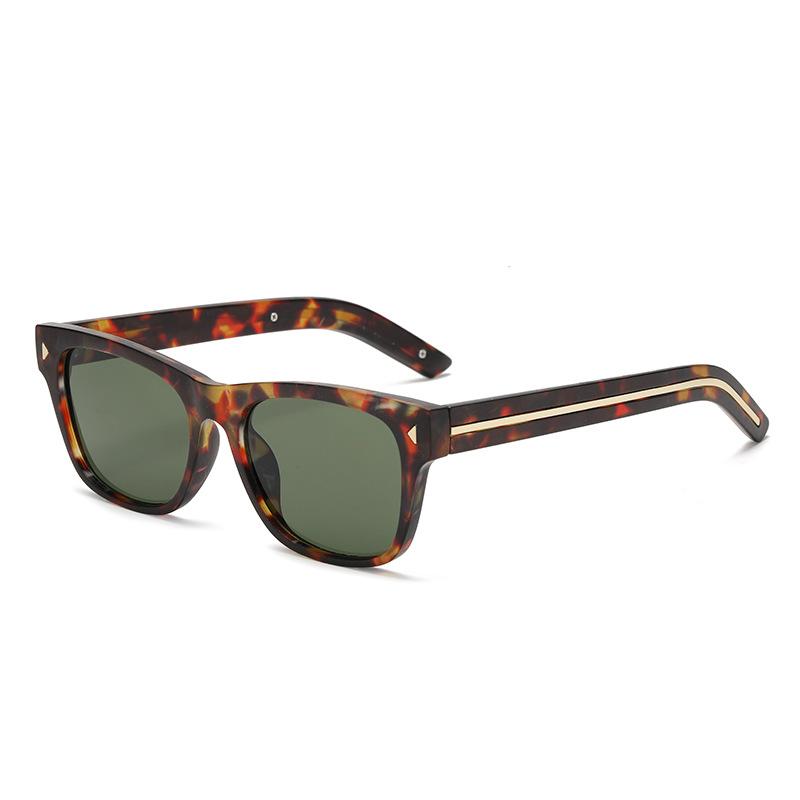 New luxury fashion square hip-hop men's sunglasses Pu family vacation photo cool women's sunglasses