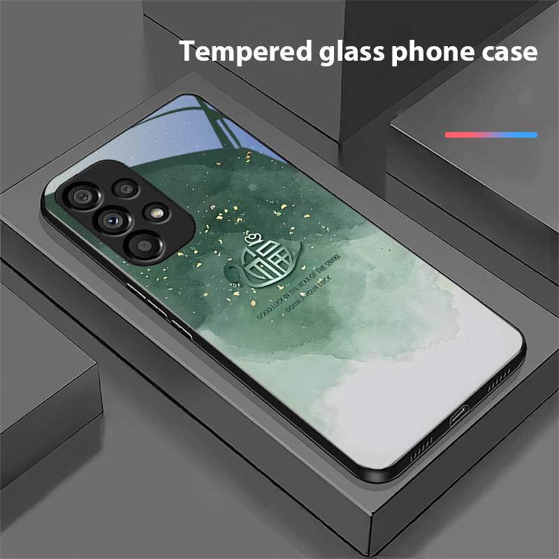 Sending Blessings For Samsung Galaxy S 8 9 10 20 Plus 21 FE 22 23 24 Ultra S7 Edge Black Tempered Glass Phone Case Hard Shell