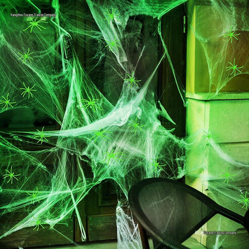 Luminous Spider Web Halloween Decorations for Haunted Houses and Parties