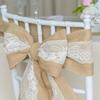 Handmade Burlap Chair Bow 15cm Lace Cotton Chair Backrest Lace Seat Back Strap  Party Supplies