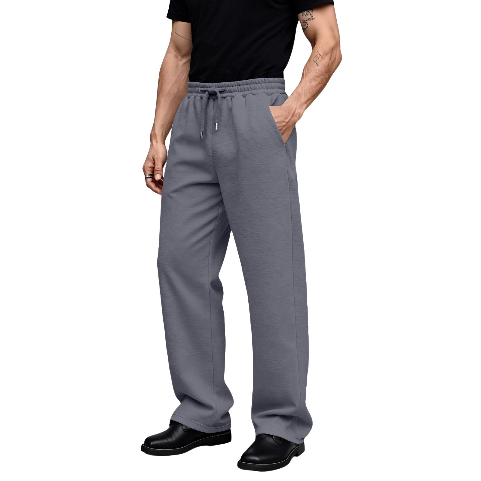 

Чоловічі повсякденні спортивні штани з куліскою, прямі, флісові XXXL