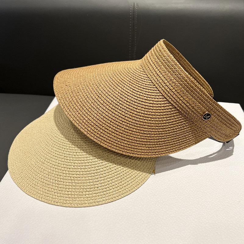 

Hat women s summer new empty top hat foldable sunscreen sunshade straw hat UV protection seaside beach headless hat average size