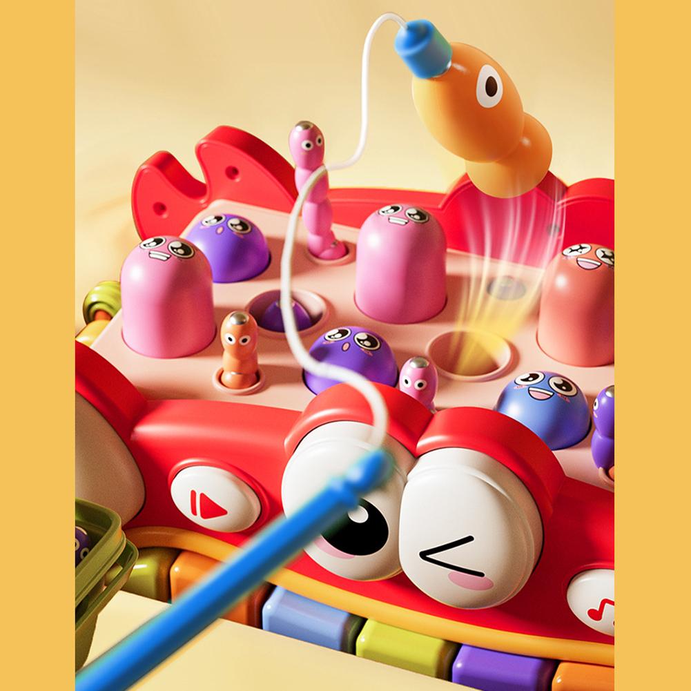 8-in-1 Hammering Pounding Toys For Kids Fishing Game 6 Sides Wooden Activity Cube Baby Toys Birthday Gifts For Boys Girls