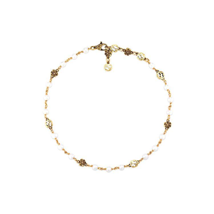 

Gucci Double G Series Interlocking Double G Flower Pearl Fashion Jewelry Necklace Women necklace Gold 661125-I4620-8078 Gold