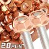 Kupferbeschichtete M8 Auspuffmutter Hochtemperatur Selbstsichernde Flanschmuttern für E30 325i Krümmer Hosenrohr Stehbolzen Reparaturkit 10/20 Stück