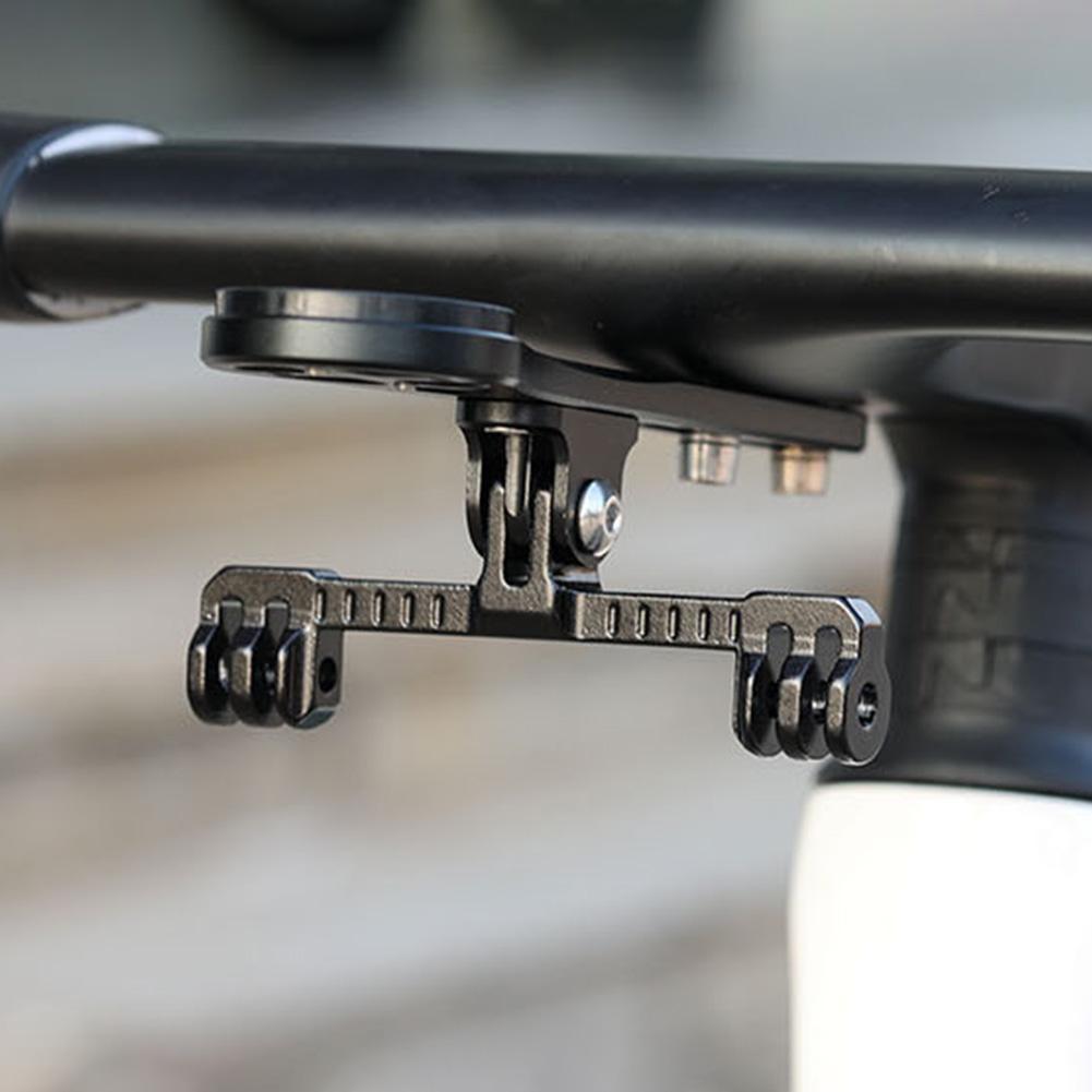 Bicycle Computer Camera Mount Holder Dual Twin Mount Adapter Extended Out Front Bike Mount for Action Camera Bicycle Light