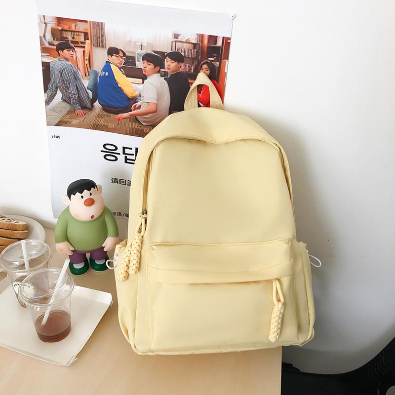Schoolbag Schoolbag Female Ins College Students Simple Fashion Solid Color Large Capacity Junior High School Students New Trend Backpack Backpack