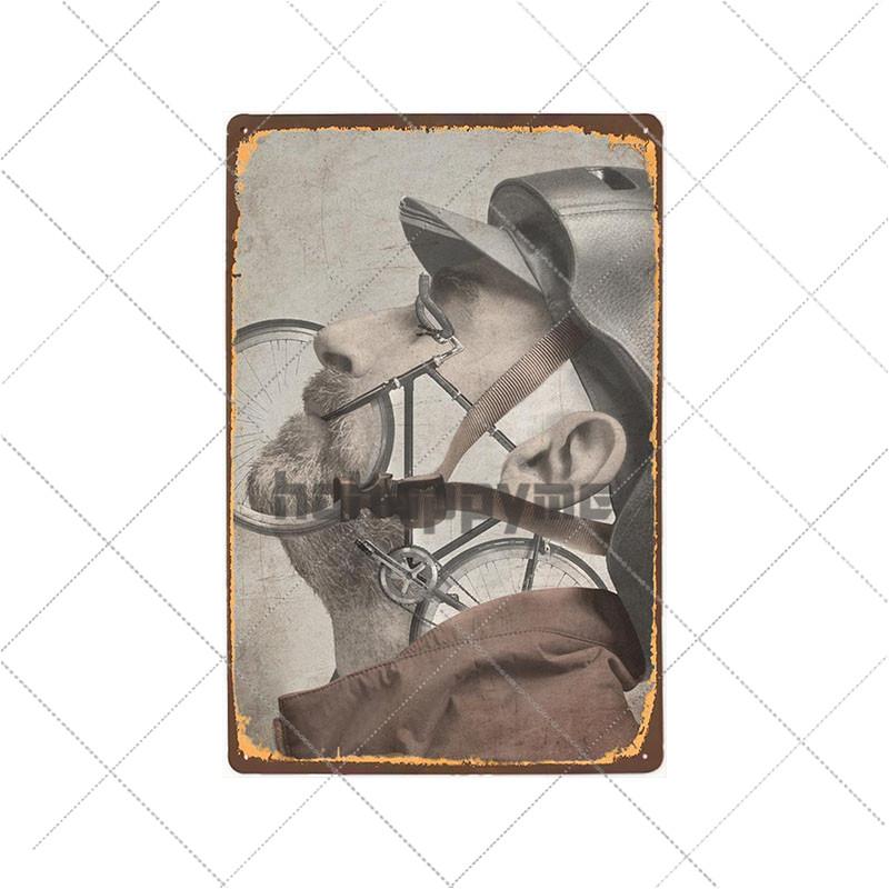 Segni Metallici Bici Vintage Poster Retro Bici da Ciclismo Decorazione Bar Pub Club Shabby Chic Pittura Artistica da Parete Targhetta 20x30cm