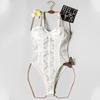 Trendy European & American Sexy Patchwork Backless Spaghetti Strap Bodysuit: High-End Body Shaping Women's Streetwear