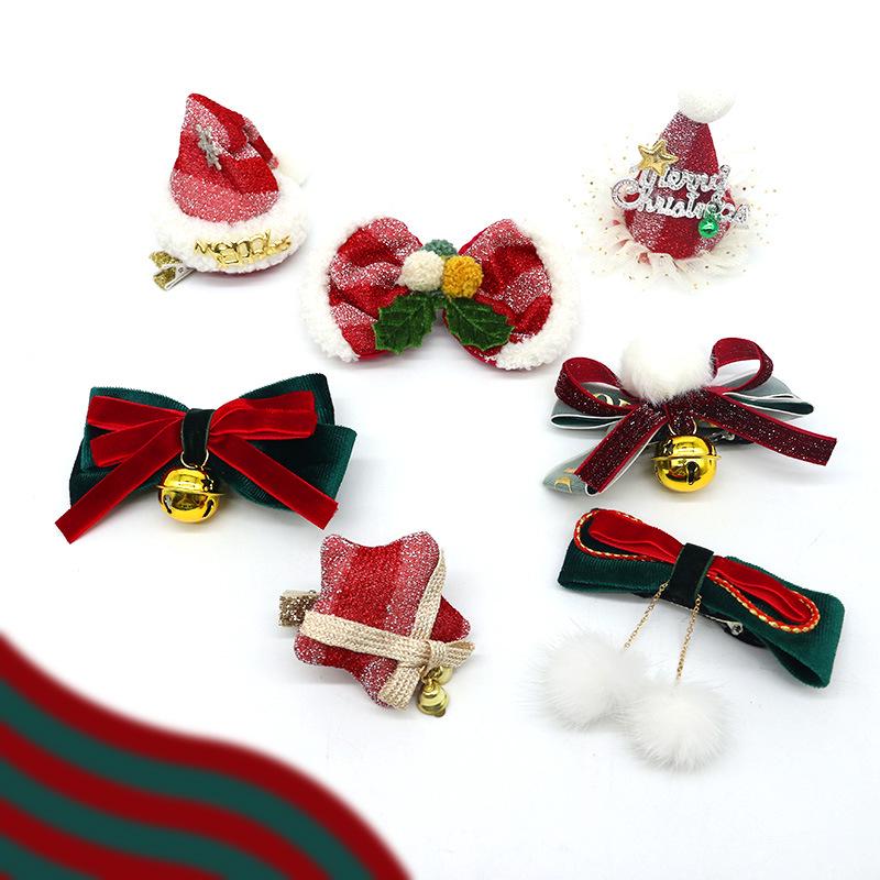 European-American Style Christmas Hat Hair Clip - Cute Girly Hair Accessory & Decoration