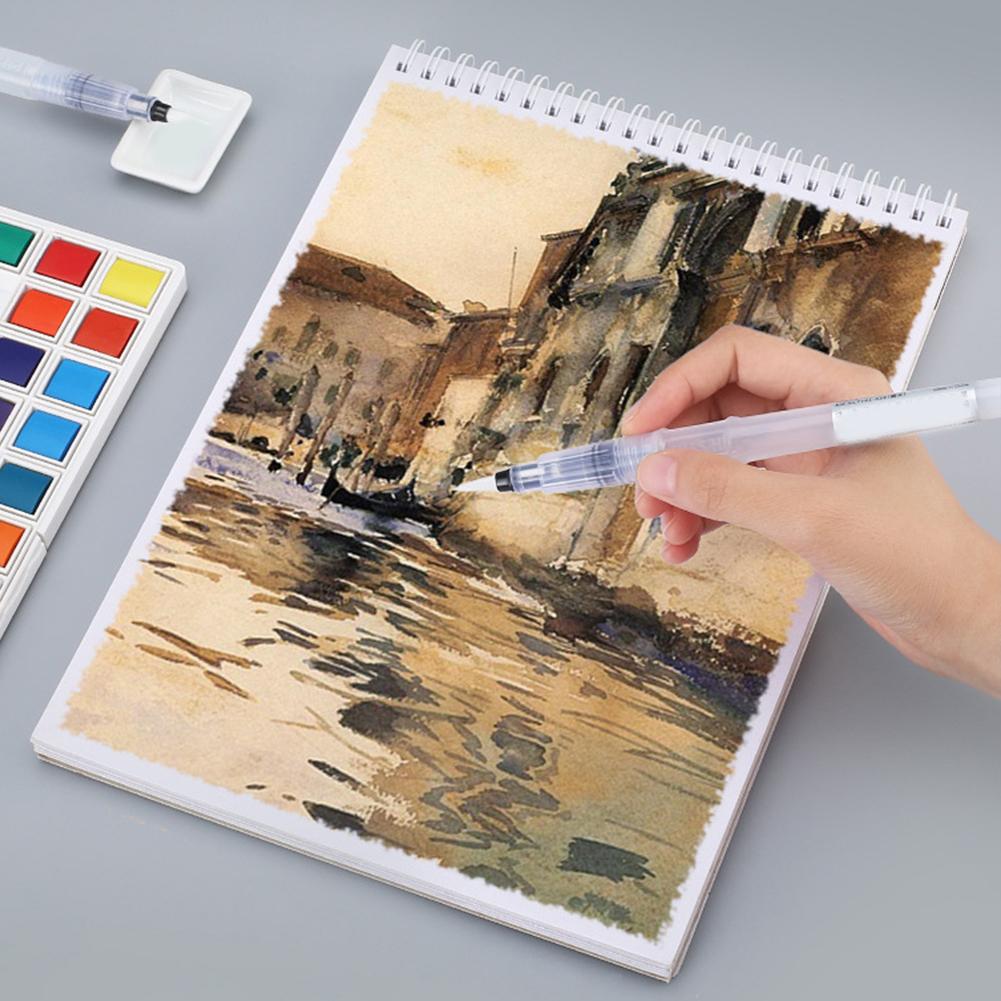 3Pcs Water Storage Pen Transparent Nylon  Watercolor Paint Brush Stationery Art Supplies