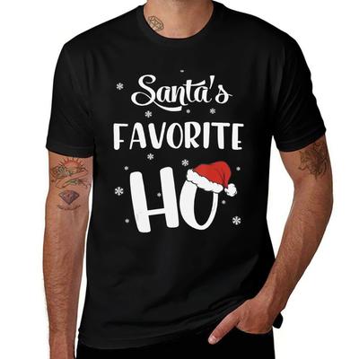 Funny Christmas Santas Favorite Ho Xmas Tshirt Comfortable Workout Short Sleeve Shirt