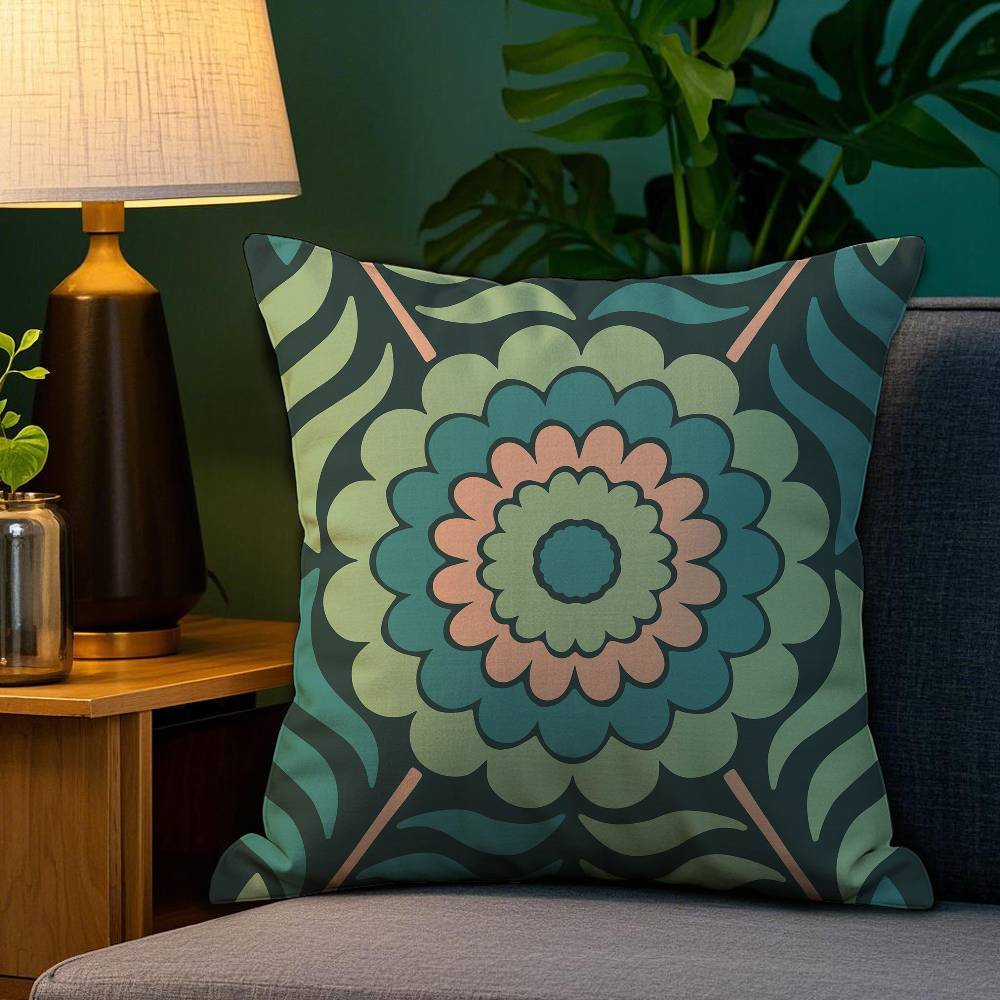 Home Decor Colorful Floral & Geometric Pillow Covers Pattern Cushion Cover Suitable for Sofa Bedroom Car Pillow Cover