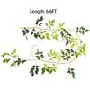 2Pcs 6.6Ft Artificial Flowers Vines Silk Wisteria Artificial Garlands Fake Hanging Green Leaf Flower Ivy Vines for Home Garden Wedding Arch Decor,