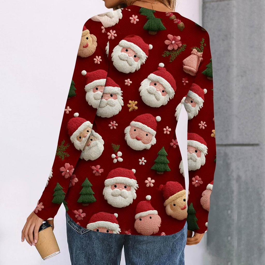 Women's Print Long Sleeve Shirts Elegant Casual Tops Trendy Shirts Tops