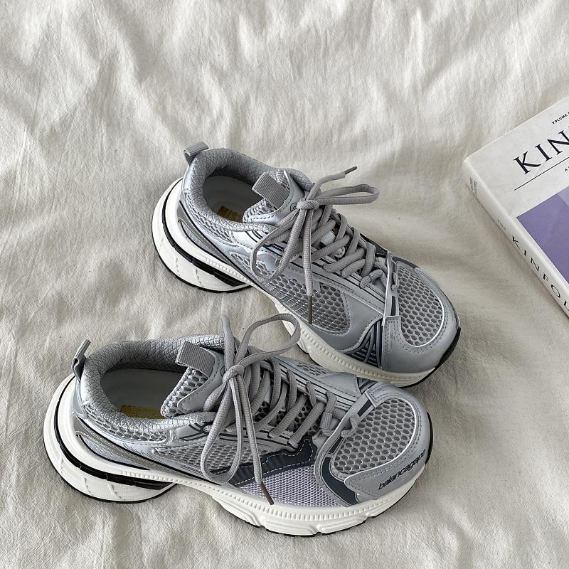 

Lovely Pink Chunky Dad Shoes Women Retro Summer Lightweight Breathable Casual Sneakers Girls Running Sports Shoes 40 срібний