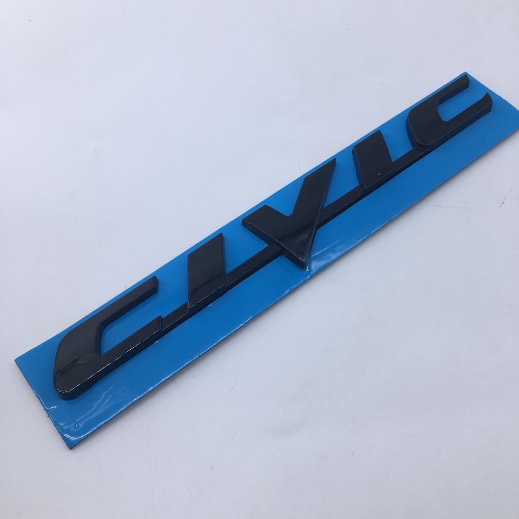1PCS 3D ABS Honda Civic Car Letter Logo BT Sticker Tail Bumper Badge Auto Rear Trunk Emblem High-Quality Accessory