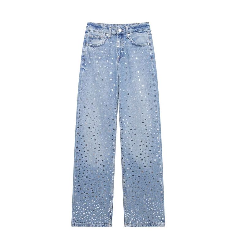 

Kaslead New Arrival Women s Clothing Fashion Style Fashion All-Match Casual Wide Leg Denim Pants 6688216 400 Blue L