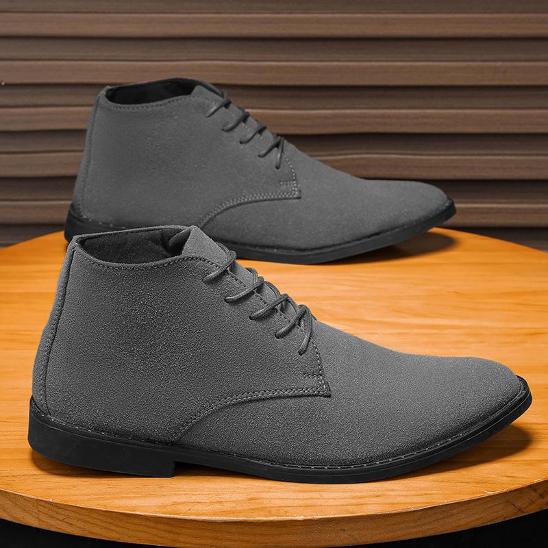 Fashion Trend Mens Autumn Spring Boots Winter High-top Leather Booty Hightcut Retro Men's Winter Walking Casual Boots