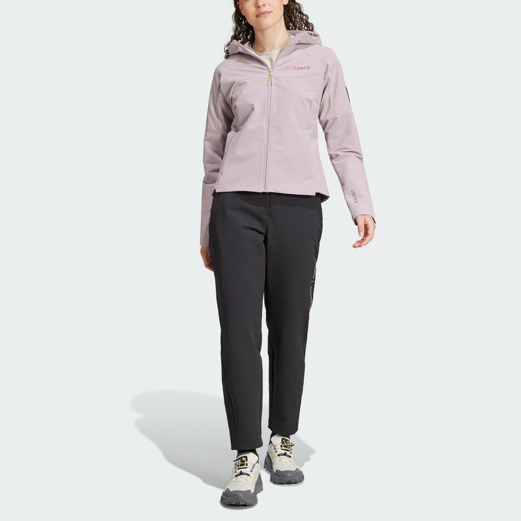 Adidas X Terrex X National Geographic FW24 Softshell Hooded Solid Color Casual Long Sleeve Jacket Women Jackets Purple Pink IX5630