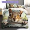 Cute Squirrel Pattern Bedding Home Decoration Birthday Gift (1 * Duvet Cover + 2 * Pillowcase, Without Core)