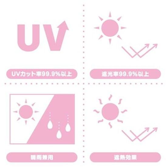 Sanrio Folding Umbrella Sun Rain Hello Kitty 100 Polyester UV Cut Rate 99.9 Higher Light Blocking Water Repellent Treatment 297780