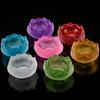 Seven Colors Crystal Incensee Burner Glass Lotus Candle Holders Handicraft Decoration for Home Buddha Mini Zen Cone Censer