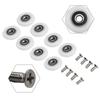 8Pcs Shower Door Roller Runner Single Wheels With Screws Replacement 19/23/25mm Slide Smoothly Bathroom Hardware Accessories