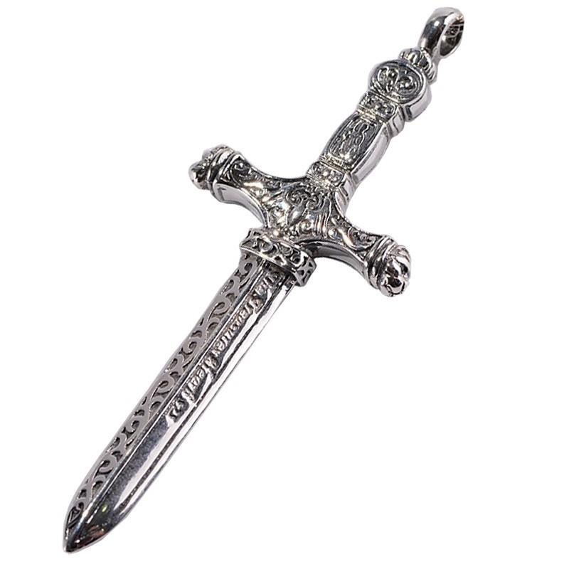 Sword Pendant Necklace Men s European Version Sword Shaped Carved Necklace Damocles Sword Pendant