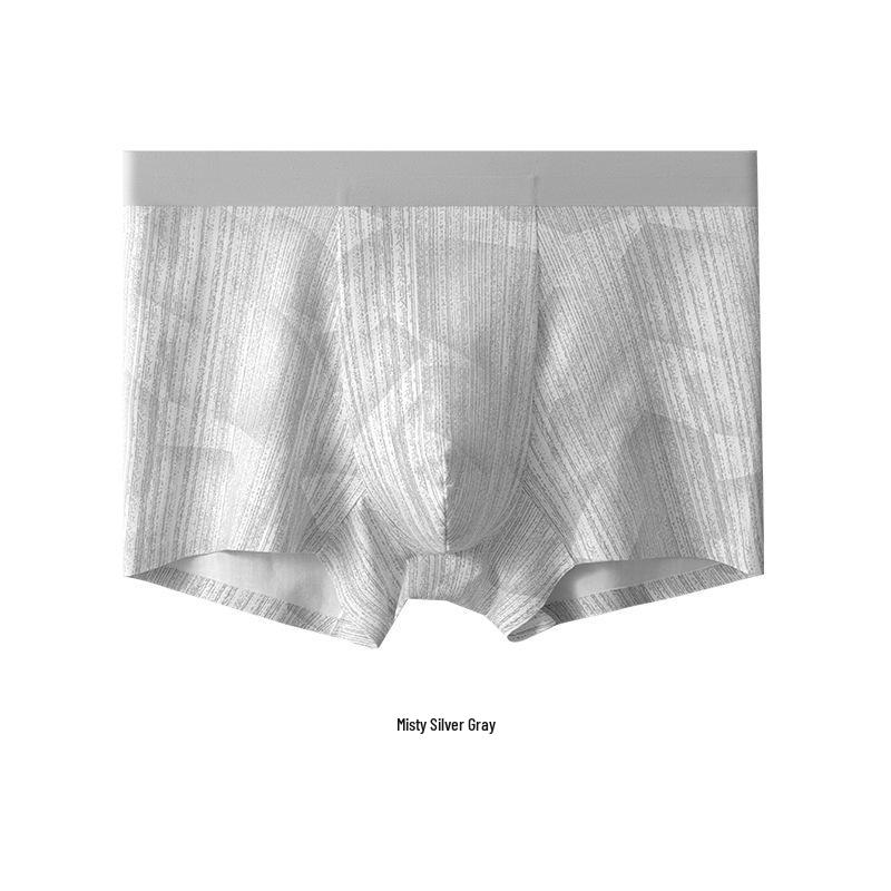 Soft Seamless Mid-Waist Men s Boxer Briefs, Breathable and Antibacterial, Made with Xinjiang Long-Staple Pure Cotton. 3XL