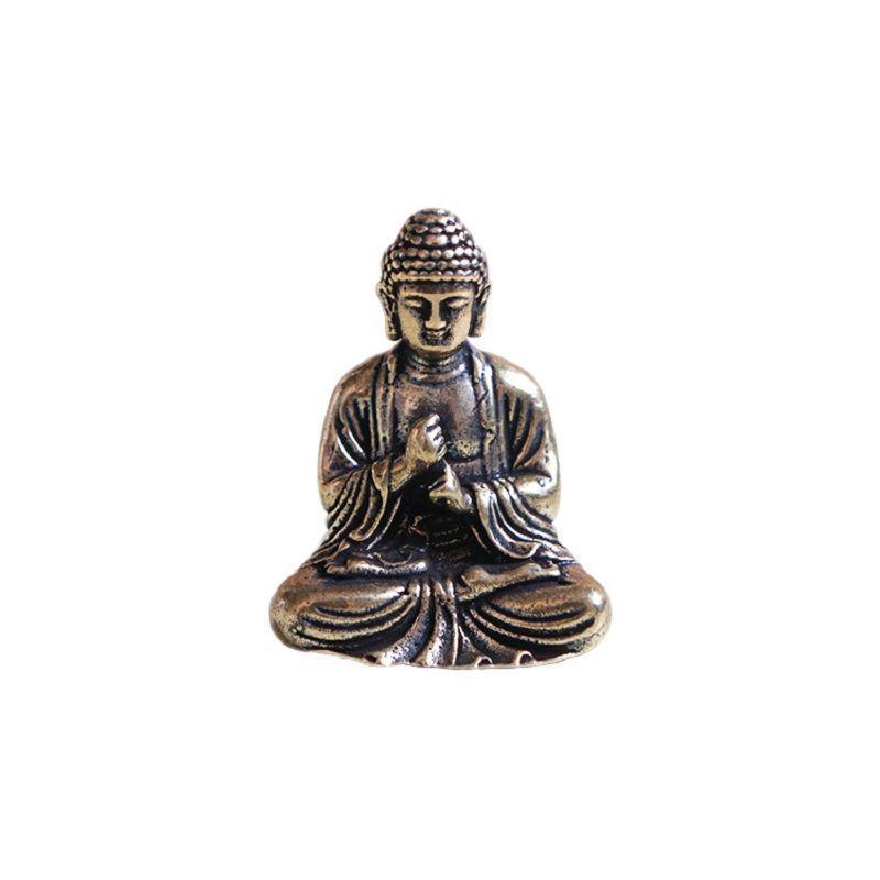 Mini Shakyamuni Buddha Guanyin Pendant - Solid Brass Buddha Statue Ornament