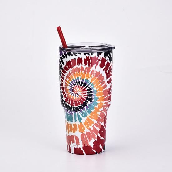 30 Oz Water Bottle Heat Preservation Food Grade Leak-proof Tie-dye Stainless Steel Water Cup Outdoor Accessories