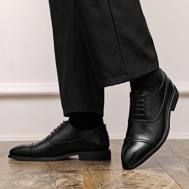 Men's Pointed Toe British Style Leather Loafers - Casual, Office, Teacher, Wedding Shoes