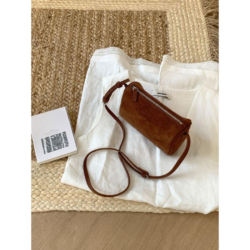 Suede Bag Autumn and Winter New Simple and Versatile Small Handbag Zipper Niche Shoulder Messenger Bag