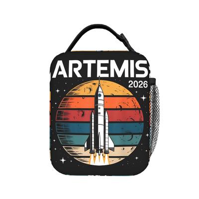 Artemis II 2026  Lunch Bag  Portable Zipper Lunch Box Men Travel Print Cooler Bag Casual Waterproof Thermal Tote Handbags