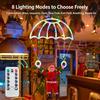 LED Christmas Parachute Light with Santa Claus Hanging Xmas Lamp for Outdoor Roof Balcony Porch Fence Tree Home Holiday Party Decor Ornaments
